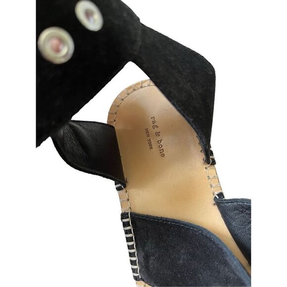 Rag & Bone Tara Black Suede Espadrille Platforms size 38.5 US 8.5 - Picture 6 of 13